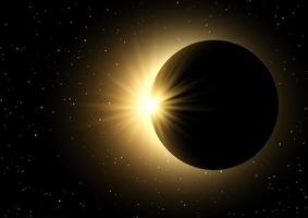 Space sky background with solar eclipse  vector