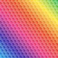 rainbow hexagon pattern design vector