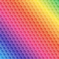 rainbow hexagon pattern design vector