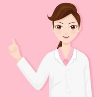 Beautiful doctor with pink background vector