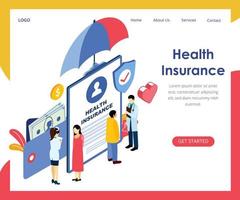 Página web de seguros de salud vector