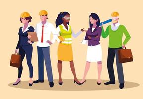 Avatars set of professional workers design vector