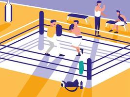 boxing ring scene icon vector