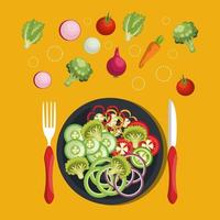 vegan diet food on plate vector