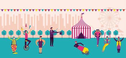 Carnival and circus scene  vector