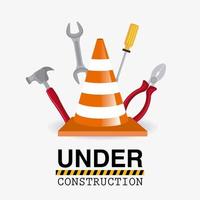 Under construction tools design. vector