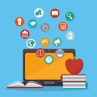 laptop with education online service vector