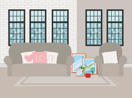 beautiful living room house scene vector