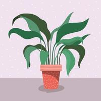 houseplant in pot on the floor vector