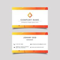 Clean orange business card template  vector
