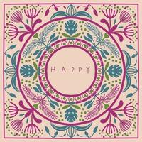 Scandinavian folk art pattern with  flowers  vector