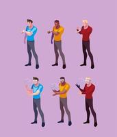 Design of men using technology of augmented reality  vector