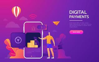 Digital Payments Gradient Web Page vector