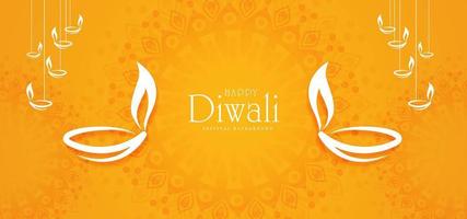 Indian festival of lights, Diwali celebration greeting card design vector