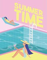 summer time by the pool vector