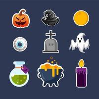 Conjunto de iconos de halloween vector