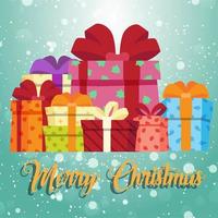 Christmas background with gift boxes vector