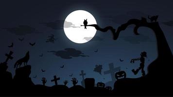Oscuro Noche Feliz Halloween Antecedentes vector