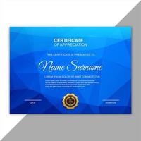 Modern certificate template polygon  vector