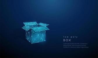 Abstract open box. Low poly style design. vector