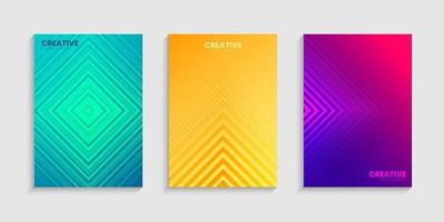 Gradient Minimal cover design template set vector