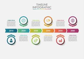 Business timeline infographic template vector
