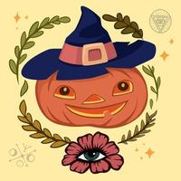  Jack-o-Lantern pumpkin and eye vector