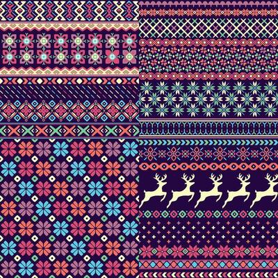 Set of seamless sweater patterns