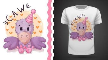 Pretty teddy crow - idea for print t-shirt vector