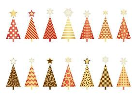 Set of Christmas trees isolated on a white background. vector