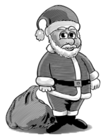 Engraved Cartoon Santa vector