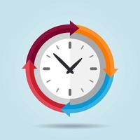 Clock with arrows around it  vector