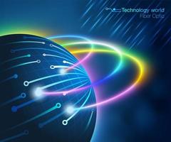 Fiber Optic Technology world vector