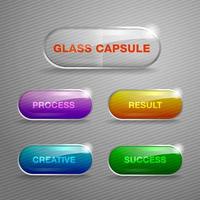 Glass capsule buttons vector