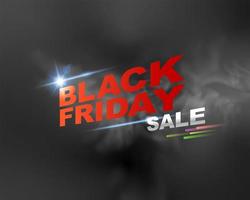 Black Friday sale text with fog background vector