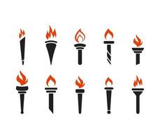 Torch collection set vector