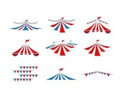 Circus tent collection set vector