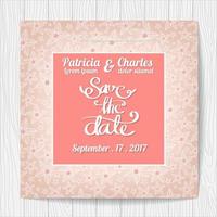 Wedding invitation card with flower pattern vector