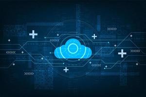 Digital cloud and circuit design vector