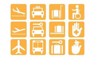 Iconos de vector de aeropuerto simple