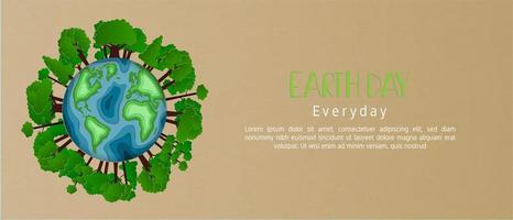 Earth day  concept in paper cut style vector