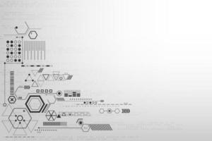 Concepto de tecnología abstracta geométrica en blanco y negro vector