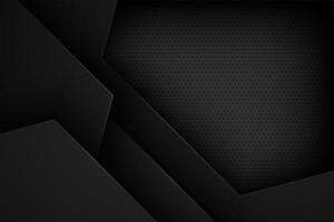 Black geometric cut paper shape background  vector