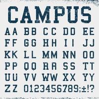 College font alphabet vector