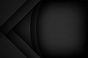 Black abstract round and angled cut paper background  vector
