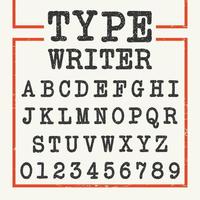 Type Writer Alphabet font template vector