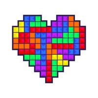 Mosaic heart colored vector