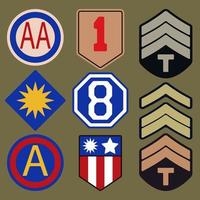 Army patche typography set vector