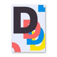 Letter D poster vector