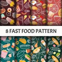 Fast food pattern set. vector